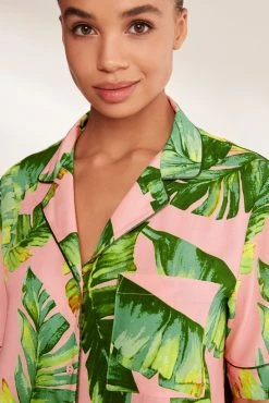 Next Pink Palm Leaf Button Through Short Set Pyjamas -Next shop C22 022s3 scaled