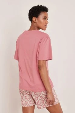 Next Coral Pink Geometric Short Sleeve Pyjama Sets 2 Pack -Next shop C24683s4 scaled