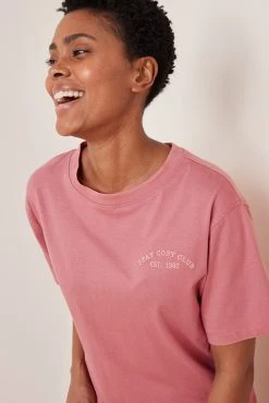 Next Coral Pink Geometric Short Sleeve Pyjama Sets 2 Pack -Next shop C24683s5 scaled