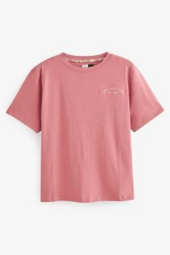 Next Coral Pink Geometric Short Sleeve Pyjama Sets 2 Pack -Next shop C24683s7 scaled