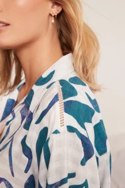 Next Blue Viscose Button Through Short Set Pyjamas -Next shop C25015s4 scaled