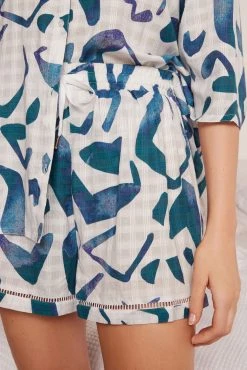 Next Blue Viscose Button Through Short Set Pyjamas -Next shop C25015s5 scaled