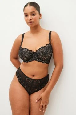Next Black Ultimate Support F-K Cup Non Pad Wired Lace Bra