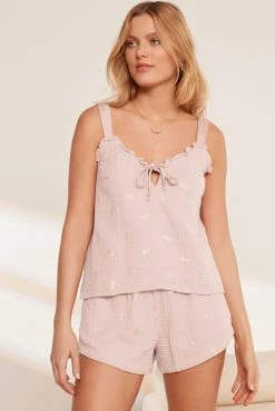 Next Pink Pineapple Cotton Crinkle Cami Pyjama Shorts Set