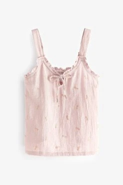 Next Pink Pineapple Cotton Crinkle Cami Pyjama Shorts Set -Next shop C27 060s7 scaled