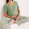 Next Green Check Maternity Cotton Jersey Pyjamas