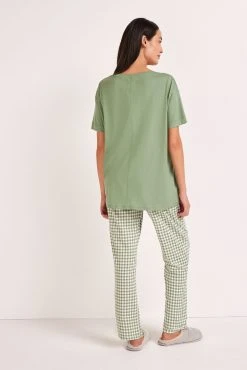 Next Green Check Maternity Cotton Jersey Pyjamas -Next shop C28 529s4 scaled