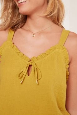 Next Yellow Crinkle Cotton Cami Short Pyjama Set -Next shop C30 756s4 scaled