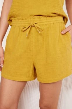 Next Yellow Crinkle Cotton Cami Short Pyjama Set -Next shop C30 756s5 scaled