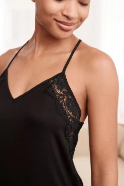 Next Black Tie Dye Satin Lace Cami Pyjamas -Next shop C44 371s4 scaled