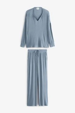 Next Ribbed Long Sleeve Pyjamas -Next shop C44 598s3 scaled