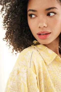 Next Yellow Chrysanthemum Morris & Co. Button Through Short Pyjama Set -Next shop C45 092s6 scaled