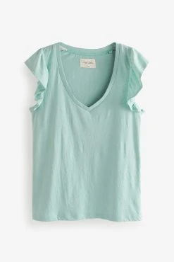 Next Blue Patchwork Print Frill Short Sleeve Pyjamas -Next shop C45 462s8 scaled