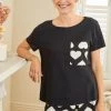 Next Black/White Heart Cotton Short Set Pyjamas