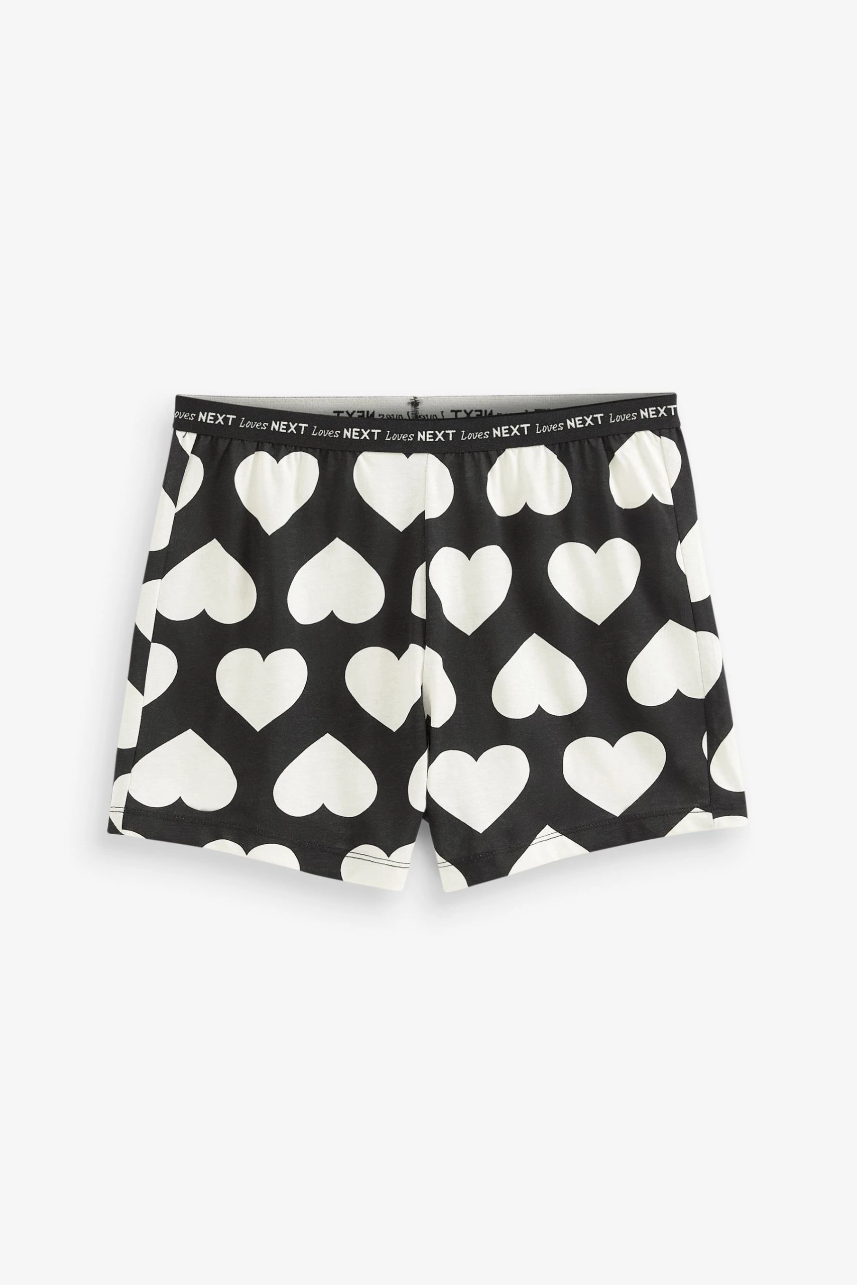 Next Black/White Heart Cotton Short Set Pyjamas 7 Next Black/White Heart Cotton Short Set Pyjamas - Image 7