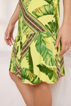 Next Green Tropical Leaf Printed Slip Dress -Next shop C47 070s4 scaled