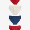 Next Lace Trim Cotton Blend Knickers 4 Pack