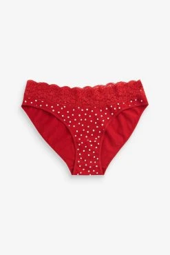 Next Lace Trim Cotton Blend Knickers 4 Pack -Next shop C61668s3 scaled