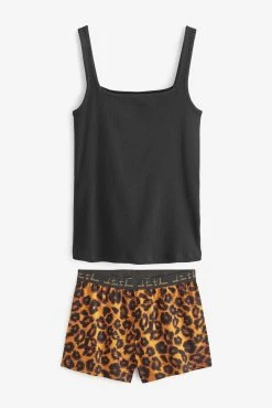 Next Cotton Blend Ribbed Vest Short Pyjamas Set -Next shop C64871s5 scaled