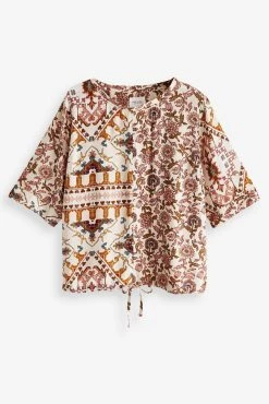 Next Rust Brown Paisley Woven Bubblehem Short Pyjama Set -Next shop C67 289s4 scaled