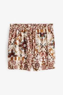 Next Rust Brown Paisley Woven Bubblehem Short Pyjama Set -Next shop C67 289s5 scaled