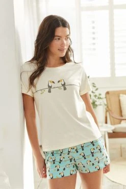 Blue Terry Toucan Scion At Next Cotton Short Sleeve Pyjamas