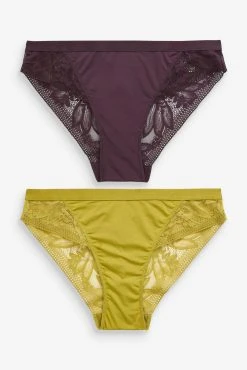 Next Microfibre & Lace Knickers 2 Pack