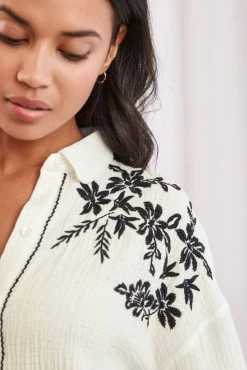 Next White Cotton Embroidery Nightshirt -Next shop C74 310s3 scaled