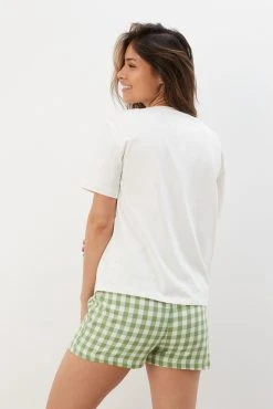 Next Blue/Green Check Cotton Short Pyjama Set 2 Pack -Next shop C81434s7 scaled