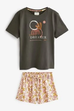 Next Cotton Jersey Viscose Short Set Pyjamas -Next shop C83 095s7 scaled