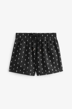 Next Black Embroidered Cotton Button Through Short Set Pyjamas -Next shop C86 126s9 scaled