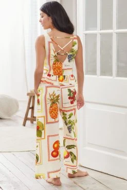 Next Cream Fruit Print Woven Vest Pyjamas -Next shop C87 283s3 scaled