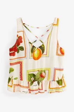 Next Cream Fruit Print Woven Vest Pyjamas -Next shop C87 283s7 scaled
