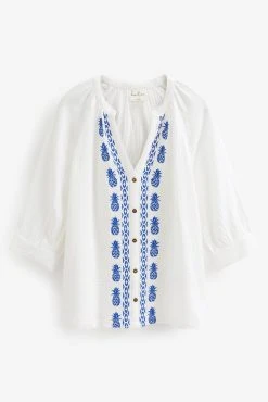 Next White Embroidery Cotton Crinkle Pyjama Short Set -Next shop C87 493s8 scaled