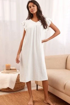 Next Cotton Crinkle Frill Slip Nightie