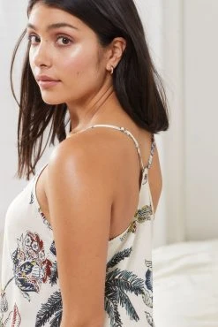 Next Cream Linen Blend Palm Tree Night Slip -Next shop C91 088s5 scaled