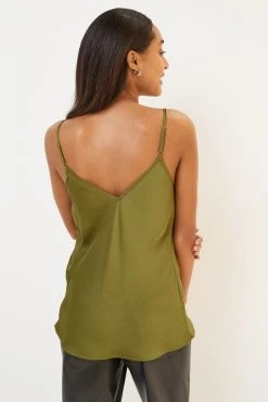 Next Olive Green Lace Detail Strappy Cami Top -Next shop C91579s3 scaled