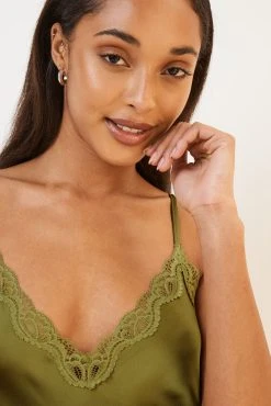 Next Olive Green Lace Detail Strappy Cami Top -Next shop C91579s5 scaled