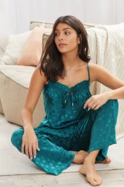 Next Green Satin Cami Pyjamas