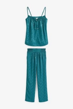 Next Green Satin Cami Pyjamas -Next shop C92 222s6 scaled