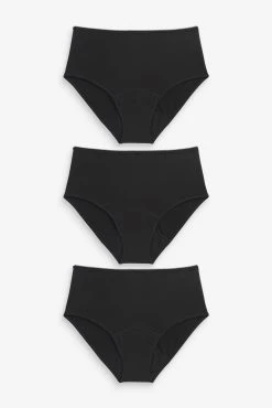 Next Black Medium Flow Essential Period Knickers 3 Pack -Next shop C93964s5 scaled