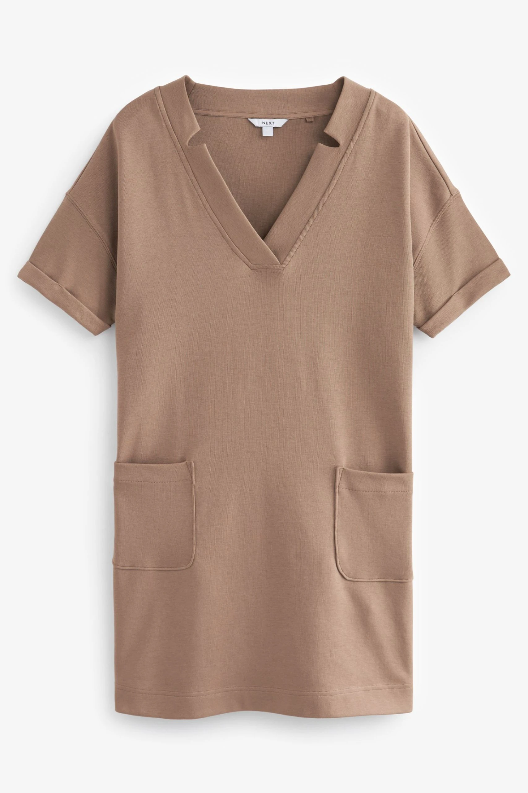 Short Sleeve Notch V-Neck Jersey Pocket Detail Dress Next Short Sleeve Notch V-Neck Jersey Pocket Detail Dress -Next shop D28079s5 scaled
