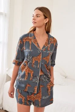 Next Short Sleeve Button Through Pyjama Set -Next shop D32 928s2 scaled