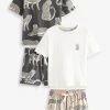 Grey/Brown Lionel Scion At Next Cotton Short Set Pyjamas 2 Pack