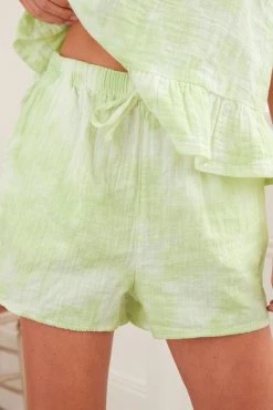 Next Lime Green Cotton Crinkle Cami Short Set Pyjamas -Next shop D32 937s4 scaled