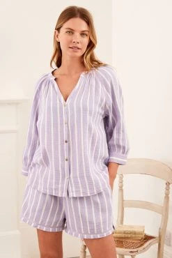 Next Violet Purple Cotton Crinkle Pyjamas Short Set -Next shop D32 948s3 scaled