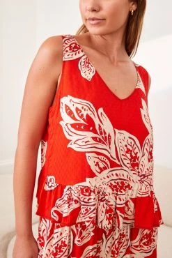 Next Red Floral Viscose Vest Pyjamas -Next shop D32 949s4 scaled