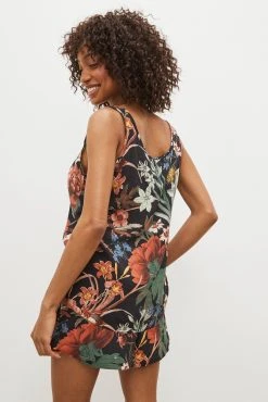 Next Charcoal Grey Floral Woven Button Through Short Pyjamas -Next shop D47347s3 scaled