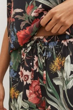 Next Charcoal Grey Floral Woven Button Through Short Pyjamas -Next shop D47347s4 scaled