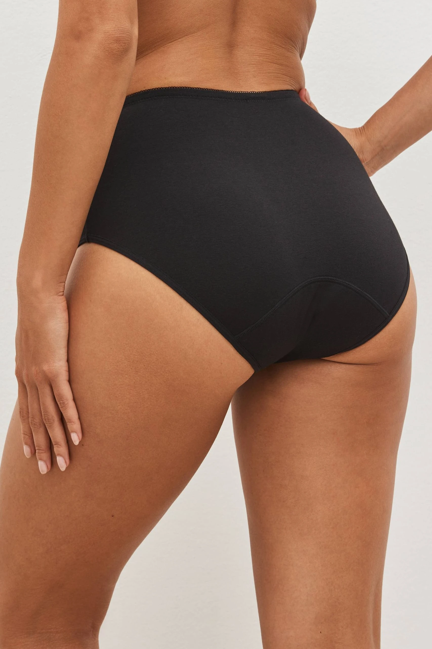 Next Black Medium Flow Essential Period Knickers 2 Next Black Medium Flow Essential Period Knickers - Image 2